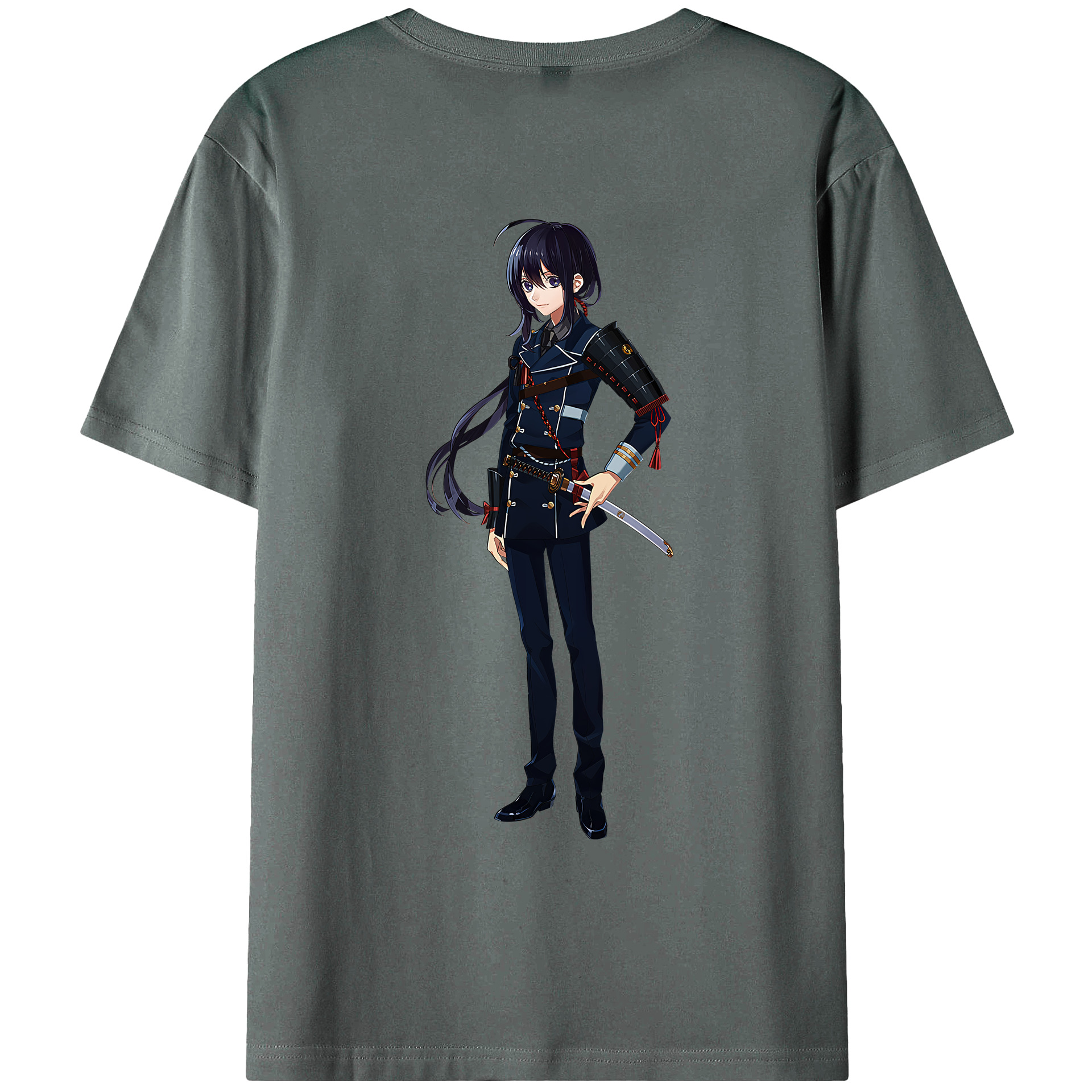 （画像用） 刀剣乱舞 Touken Ranbu 綿100％ メンズ半袖Tシャツ（バックプリント） 通気性